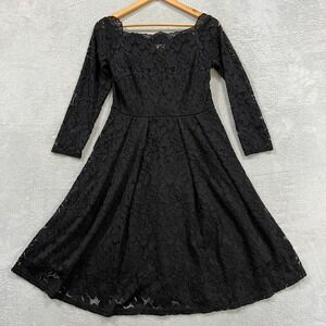MISS MAY‎ Retro Gorgeous City Dress Small Lined Lace Evening Grunge Witchy